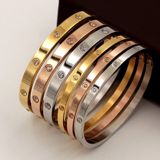 Lover's Stone Bangle 18k gold over premium stainless steel