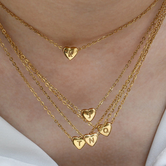 Inez Initial Heart Necklace